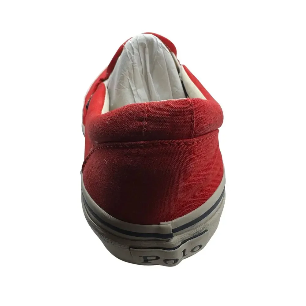 Polo Ralph Lauren Keaton-Slip Polo Bear Canvas Slip-On Sneaker White Mens 10.5